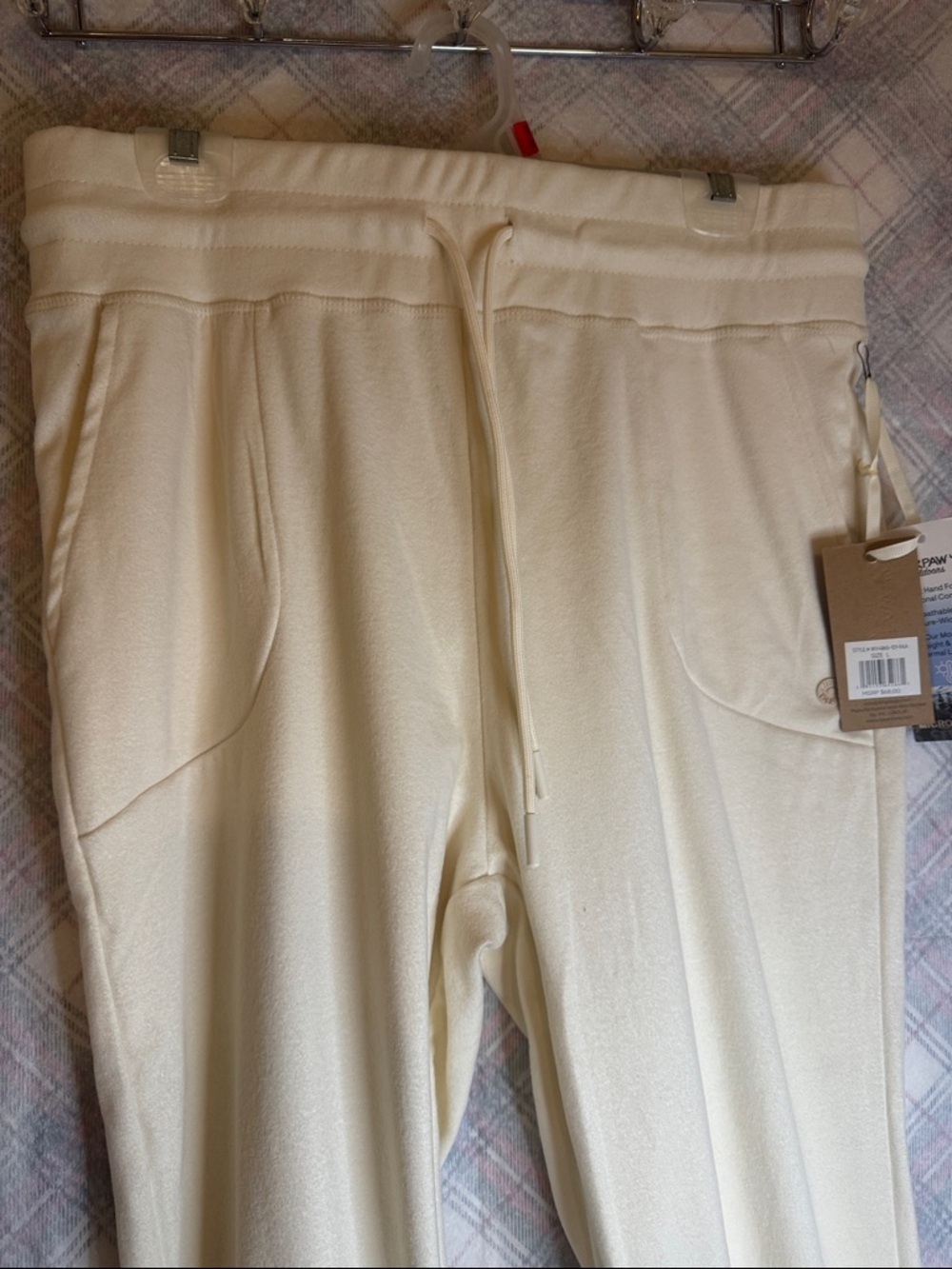 BearPaw Women's Cream Drawstring Joggers - Picture 4 of 5